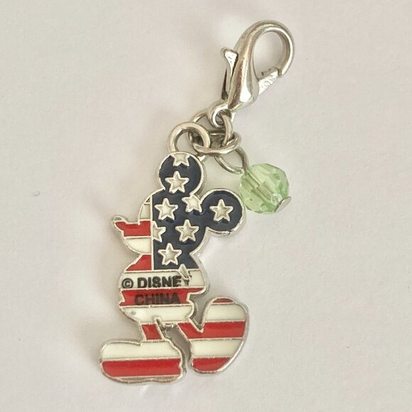 Vintage Disney Patriotic Mickey Mouse US American Flag Clip On Charm Zipper Pull - Picture 4 of 7